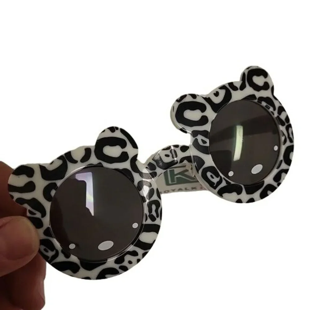 Royal King Sunglasses Bear with Ears Children Kids Black White Animal Print